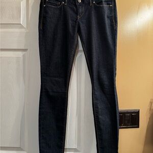 Ladies 4S Express Zelda slim fit ultra low rise dark blue jeans